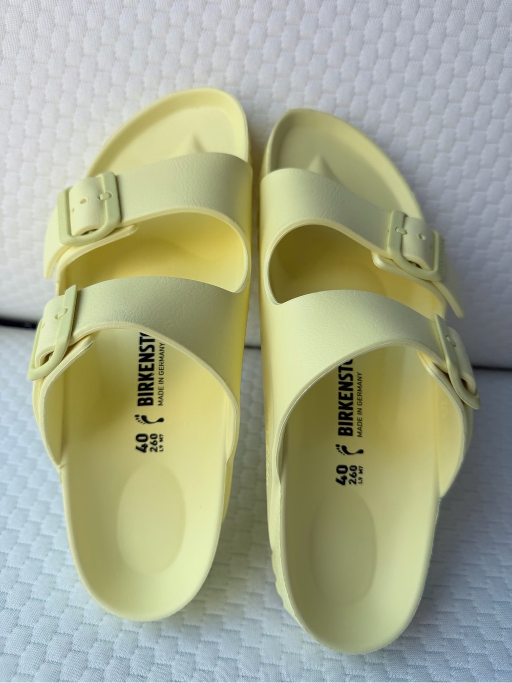 Birkenstock Arizona EVA Slide Sandals in Light Yellow